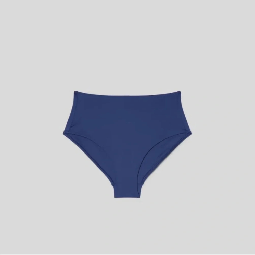 EVERLANE HIGH RISE Blue Medium Coverage Swimsuit Bottoms XS